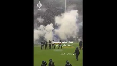 ورود اسب ها و نظامیان به زمین فوتبال! + ویدئو | تصاویری از درگیری‌ آلمانی